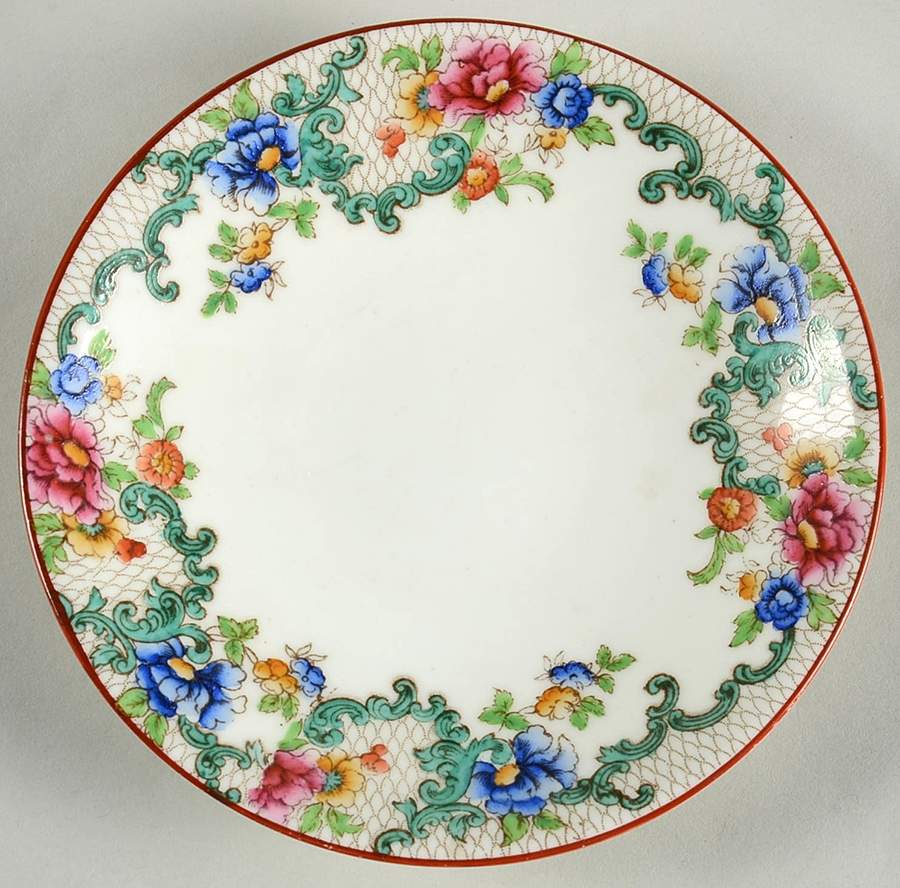 Floradora (Red Trim, Smooth) Saucer for Footed Cup by Royal Cauldon-1