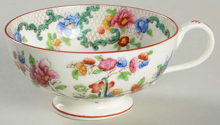 Floradora (Red Trim, Smooth) Footed Cup by Royal Cauldon-1