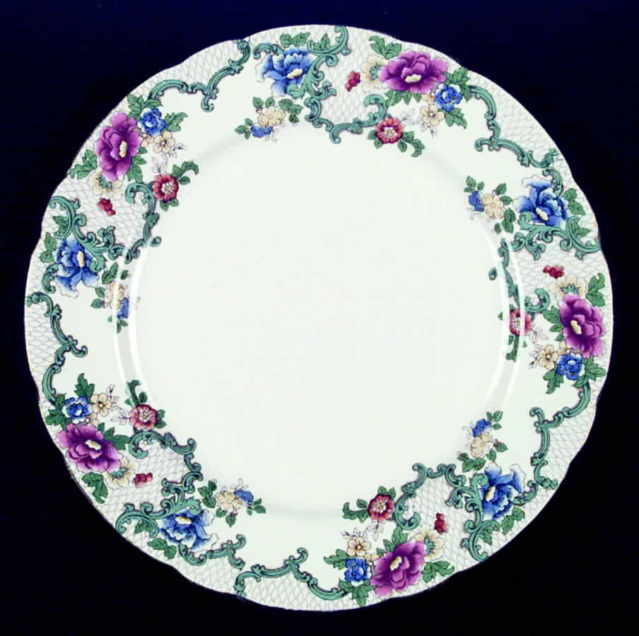 Floradora (Gold Trim, Scalloped) Dinner Plate by Royal Cauldon-1