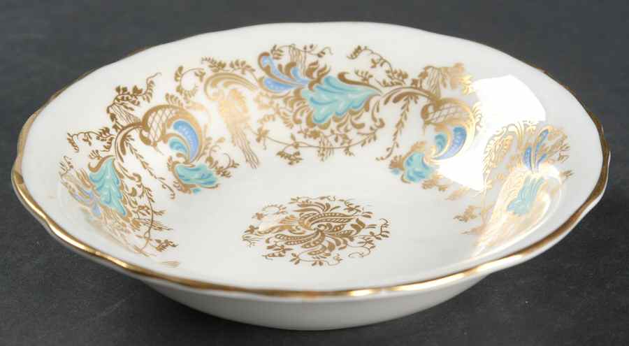 Gainsborough (White with Blue & Gold) Fruit/Dessert (Sauce) Bowl by Royal Cauldon-1