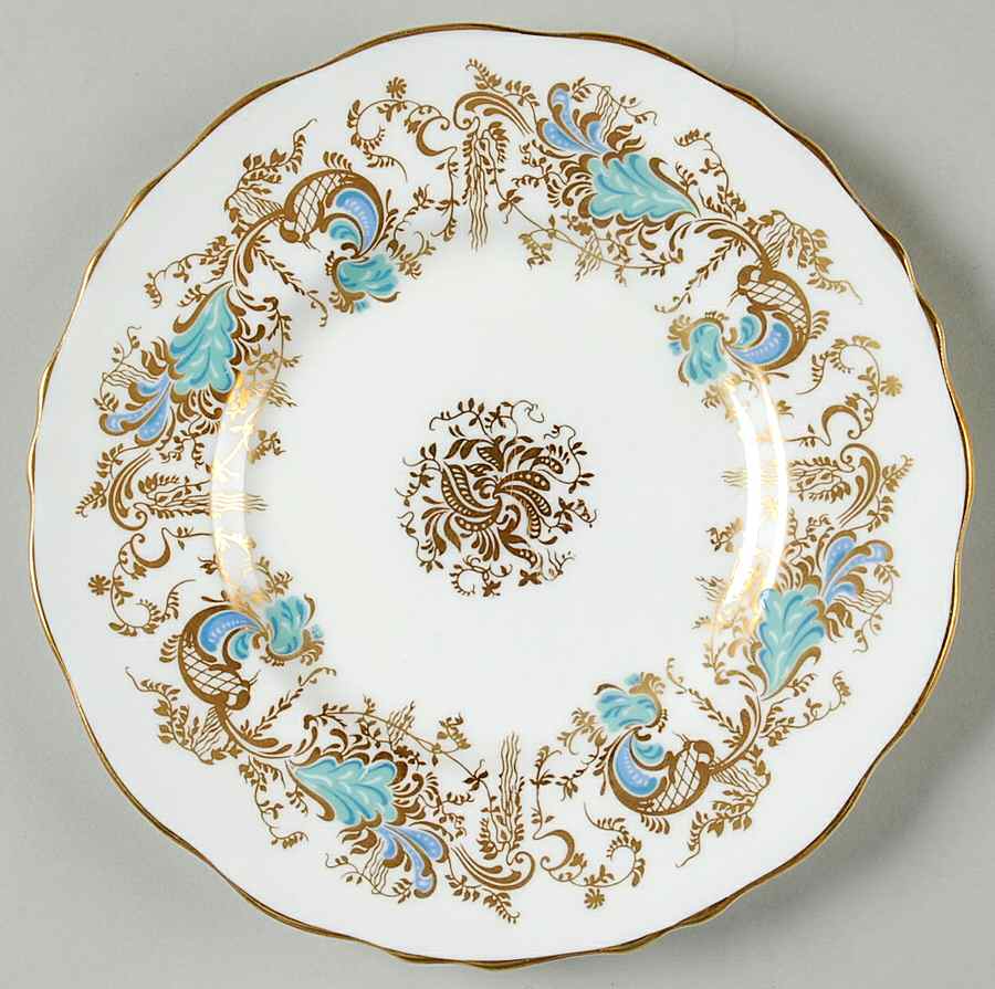 Gainsborough (White with Blue & Gold) Bread & Butter Plate by Royal Cauldon-1