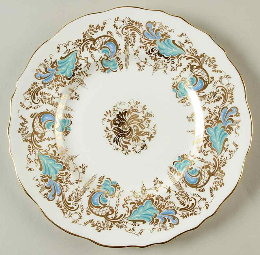 Gainsborough (White with Blue & Gold) Salad Plate by Royal Cauldon-1