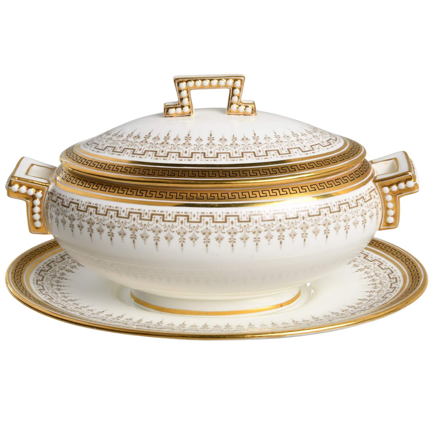 H8713 Gravy Boat & Lid w/Underplate by Royal Cauldon-1