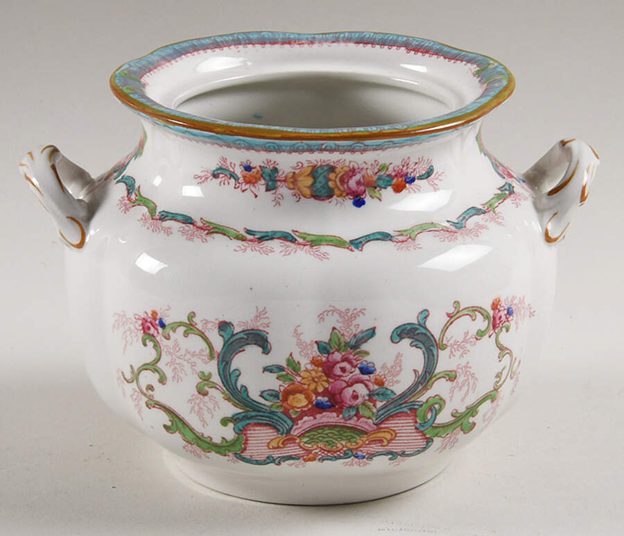 H9120 Aqua (Scalloped, White Background) Sugar Bowl No Lid by Royal Cauldon-1