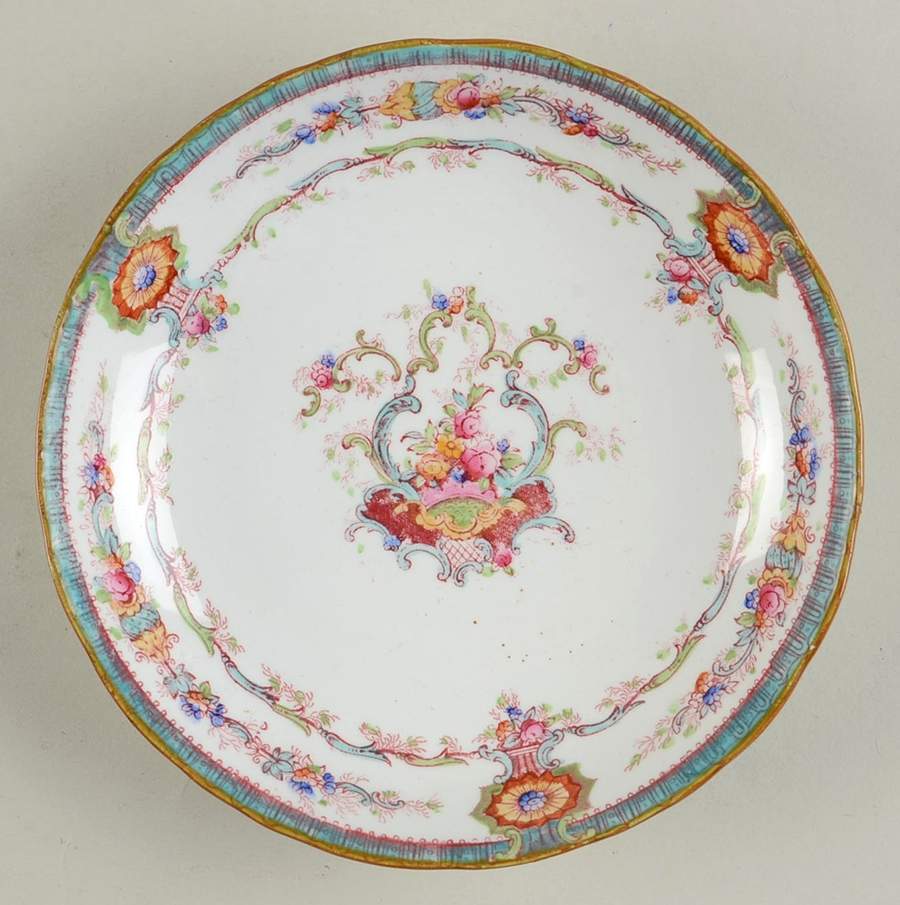 H9120 Aqua (Scalloped, White Background) Saucer for Cream Soup Bowl by Royal Cauldon-1