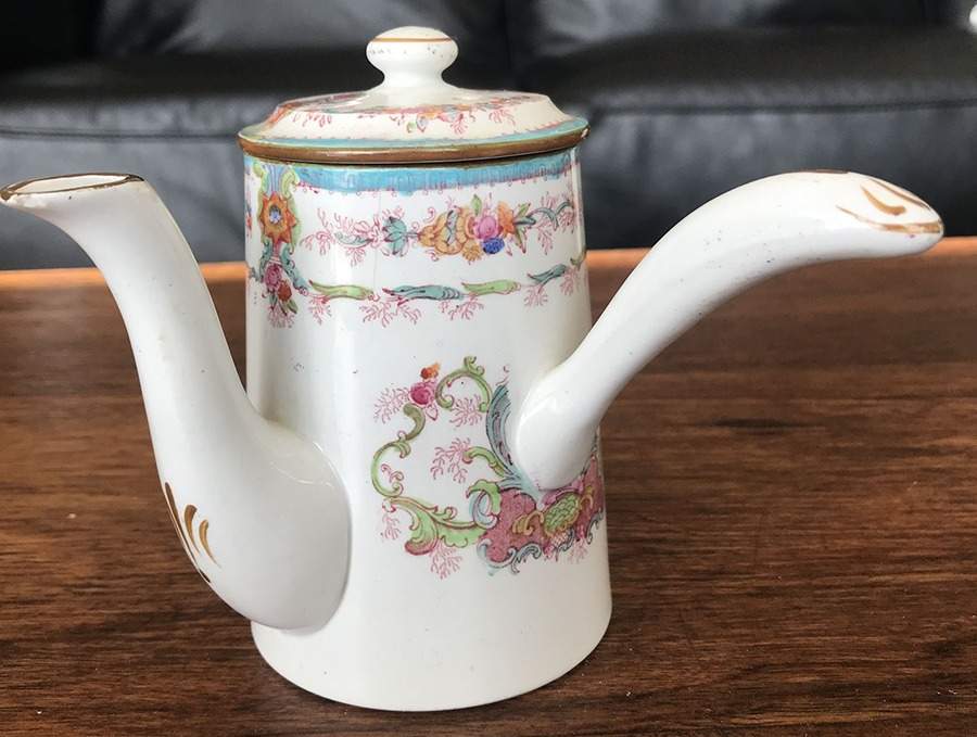 H9120 Aqua (Scalloped, White Background) Individual Coffee Pot & Lid by Royal Cauldon-1