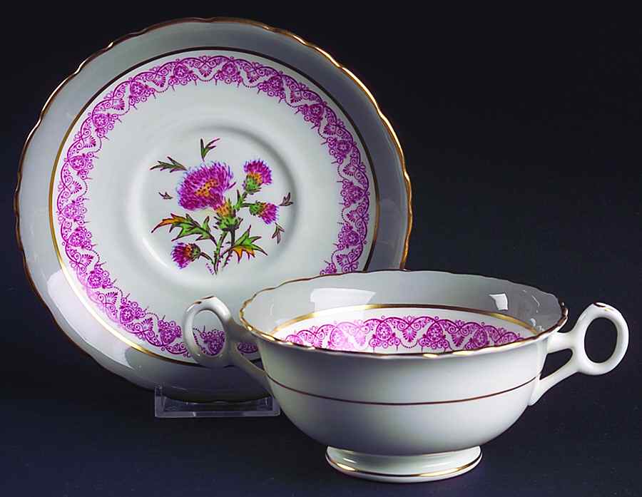 Jesdon Footed Cream Soup Bowl & Saucer Set by Royal Cauldon-1
