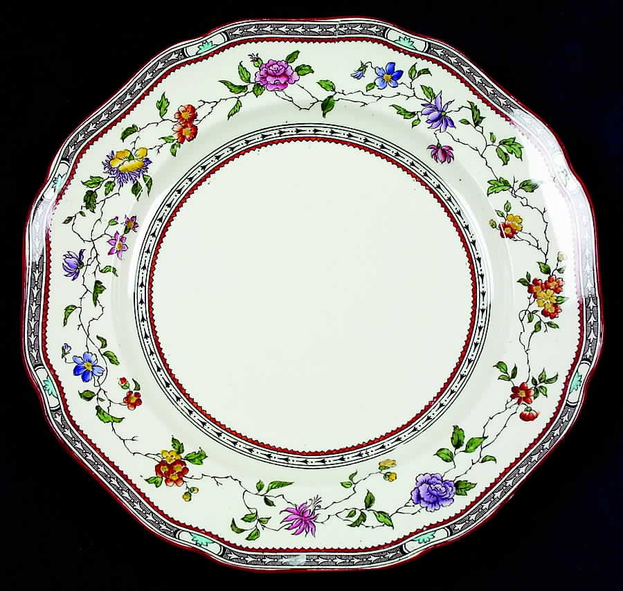 Jessamine (Cream Background) Dinner Plate by Royal Cauldon-1
