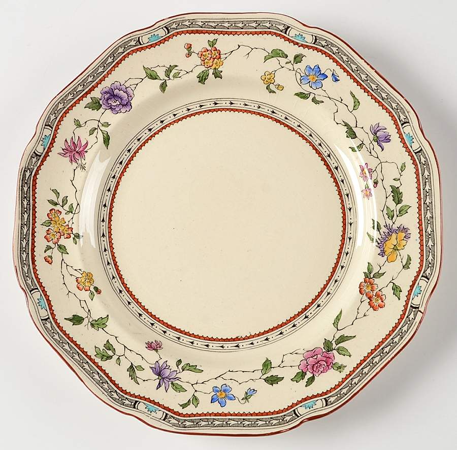 Jessamine (Cream Background) Luncheon Plate by Royal Cauldon-1