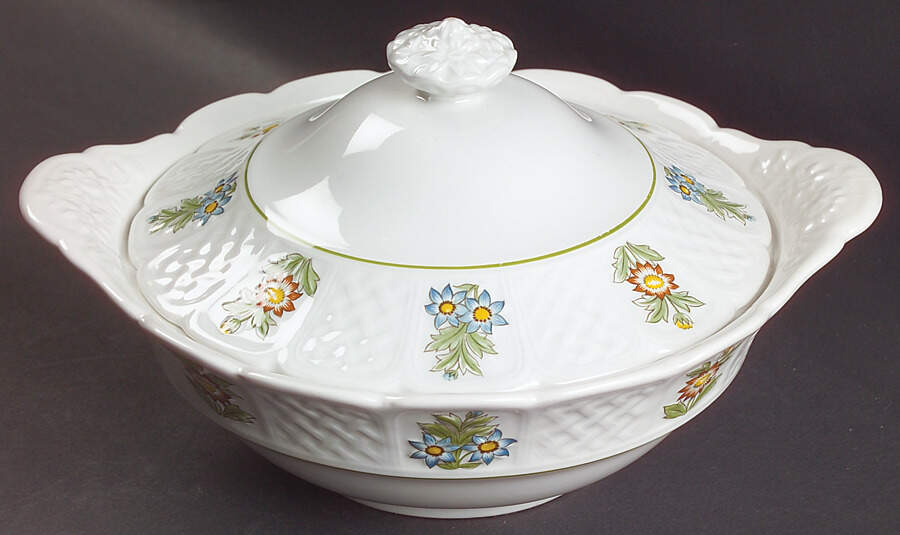 June Garden Round Covered Vegetable by Royal Cauldon-1