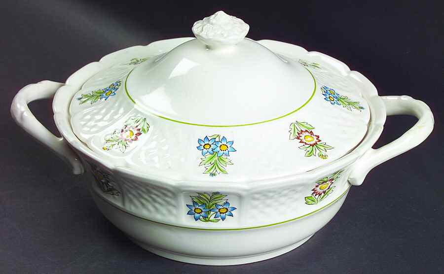 June Garden Round Covered Vegetable by Royal Cauldon-1