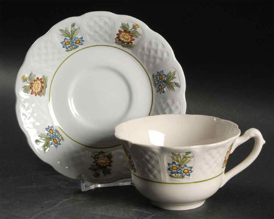 June Garden Flat Cup & Saucer Set by Royal Cauldon-1