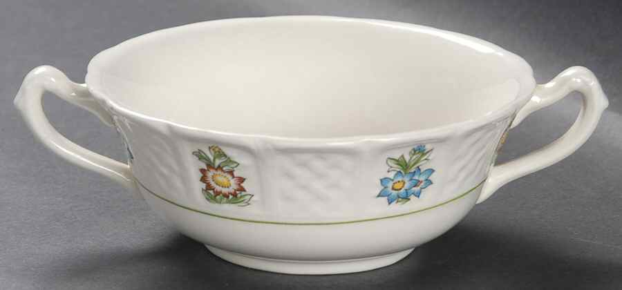 June Garden Flat Cream Soup Bowl by Royal Cauldon-1