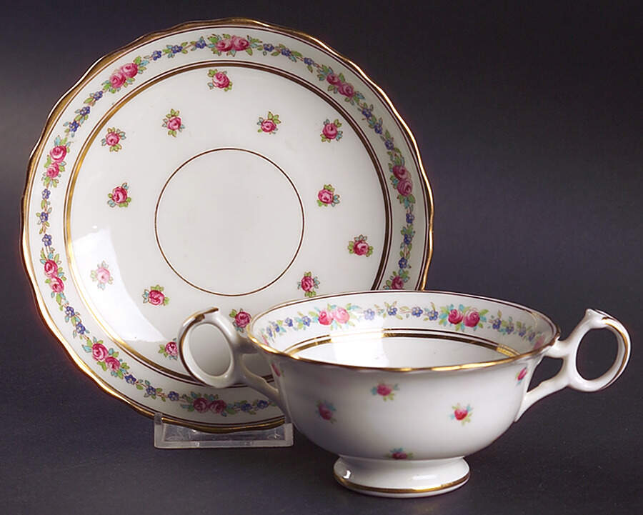 K3616 Footed Bouillon Cup & Saucer by Royal Cauldon-1