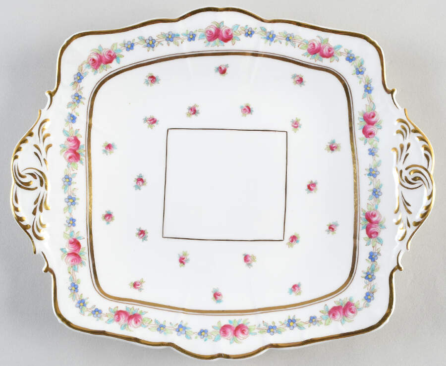 K3616 Square Handled Cake Plate by Royal Cauldon-1