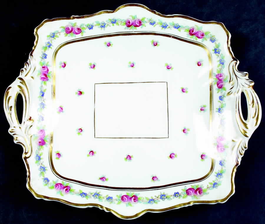 K3616 Square Handled Cake Plate by Royal Cauldon-1