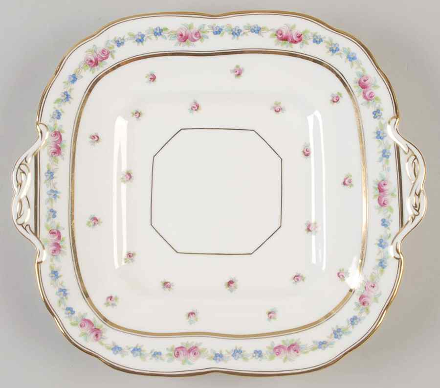 K3616 Square Handled Cake Plate by Royal Cauldon-1
