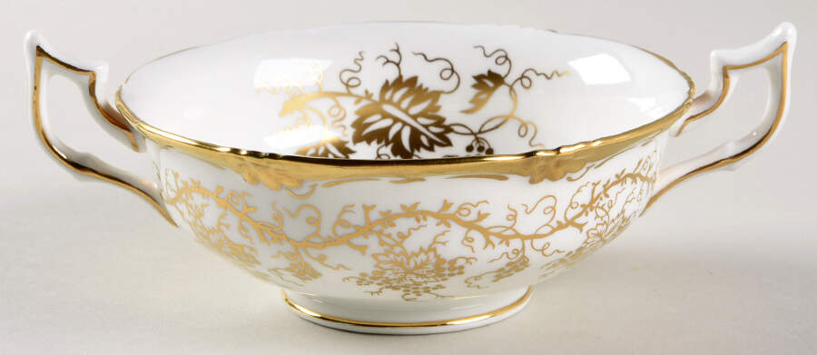 King's Plate White Footed Cream Soup Bowl by Royal Cauldon-1
