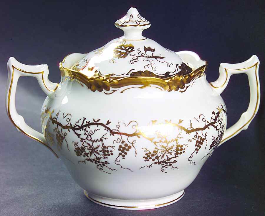 King's Plate White Sugar Bowl & Lid by Royal Cauldon-1