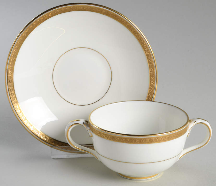 L2824 Flat Bouillon Cup & Saucer by Royal Cauldon-1