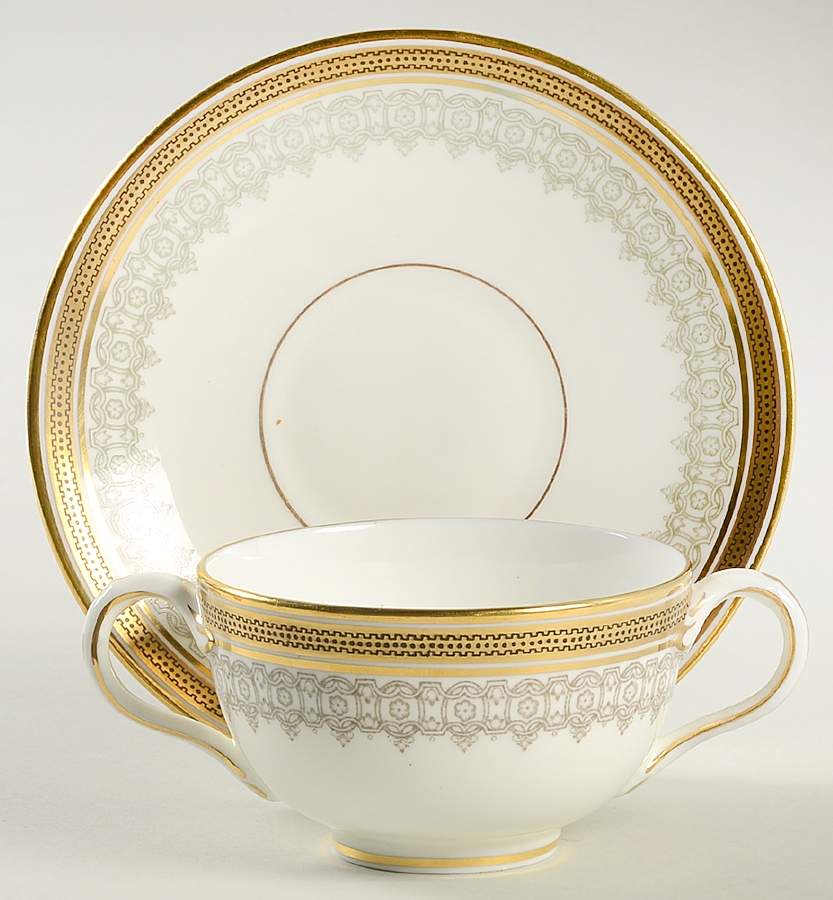 L4000 Flat Bouillon Cup & Saucer by Royal Cauldon-1