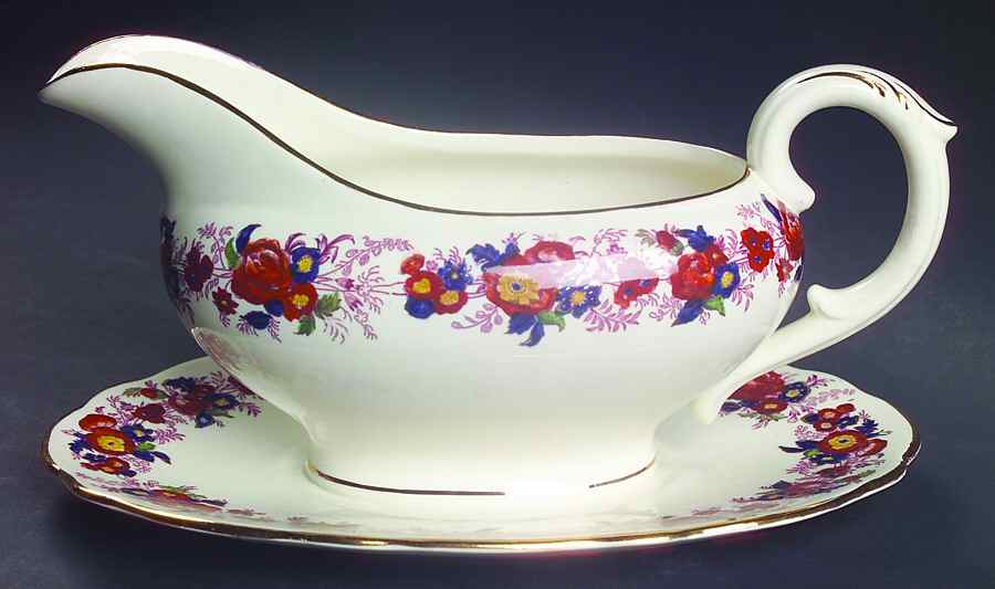 Majestic Gravy Boat with Attached Underplate by Royal Cauldon-1