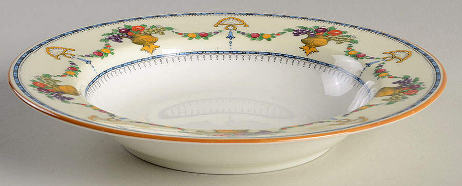 Malvern (Cream Rim, Urns) Rim Soup Bowl by Royal Cauldon-1