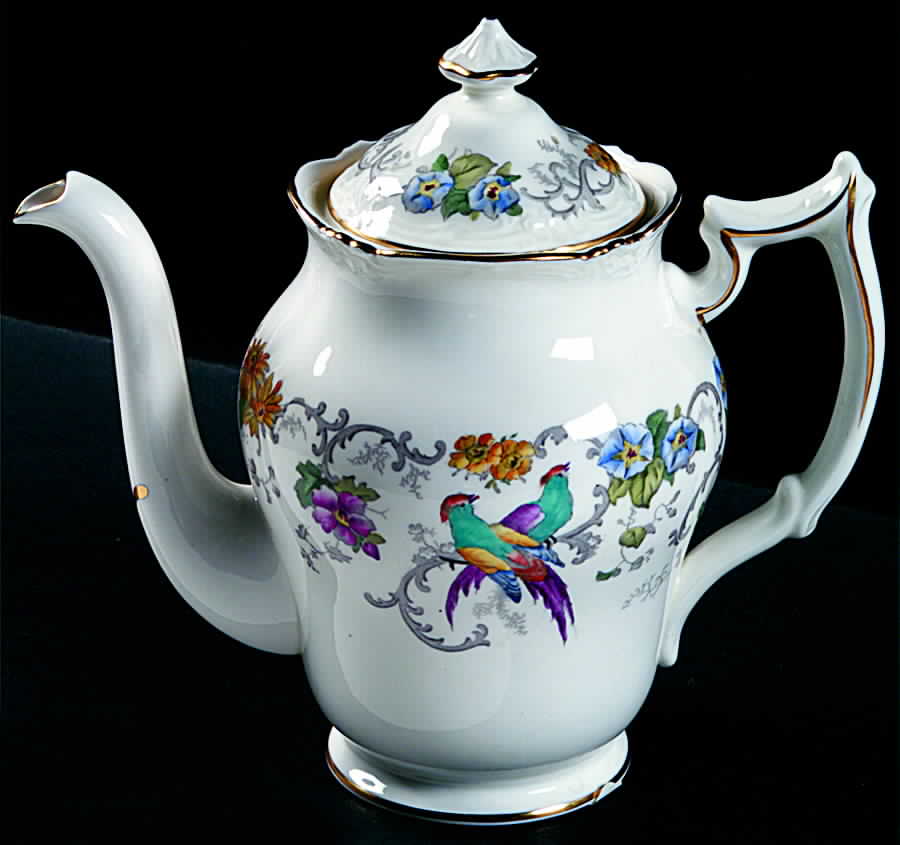Marlborough Multicolor Coffee Pot & Lid by Royal Cauldon-1