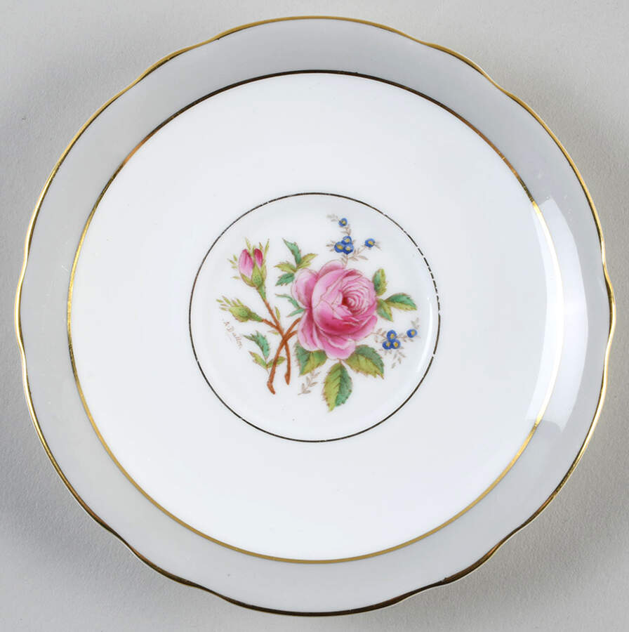 Miniver Rose Saucer for Footed Cream Soup Bowl by Royal Cauldon-1