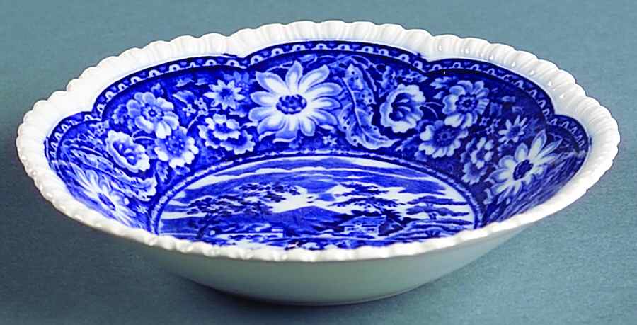 Native Blue Fruit/Dessert (Sauce) Bowl by Royal Cauldon-1