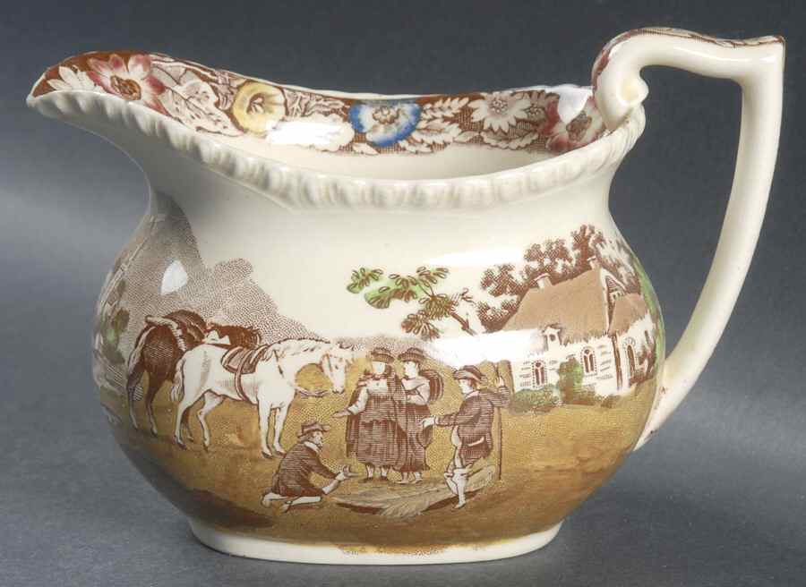 Native Brown Multicolor (Multicolor Border) Creamer by Royal Cauldon-1
