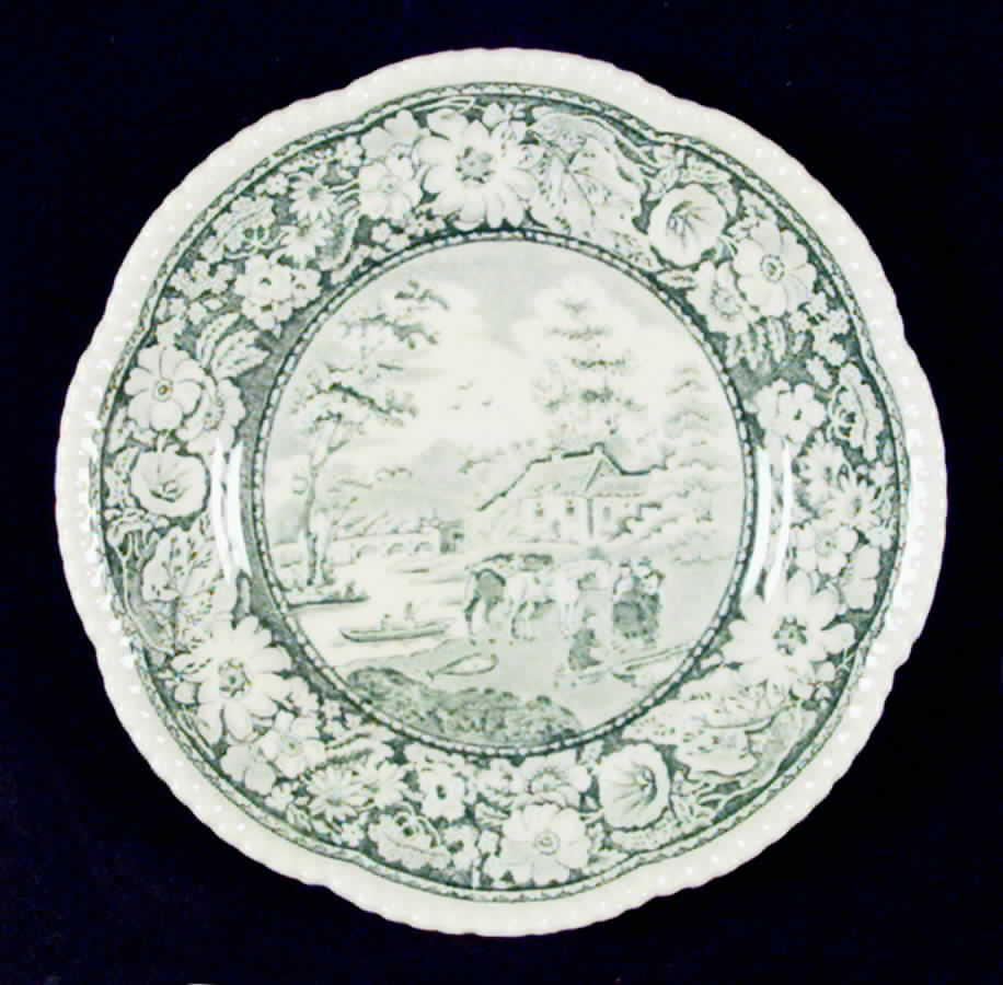 Native Green Bread & Butter Plate by Royal Cauldon-1