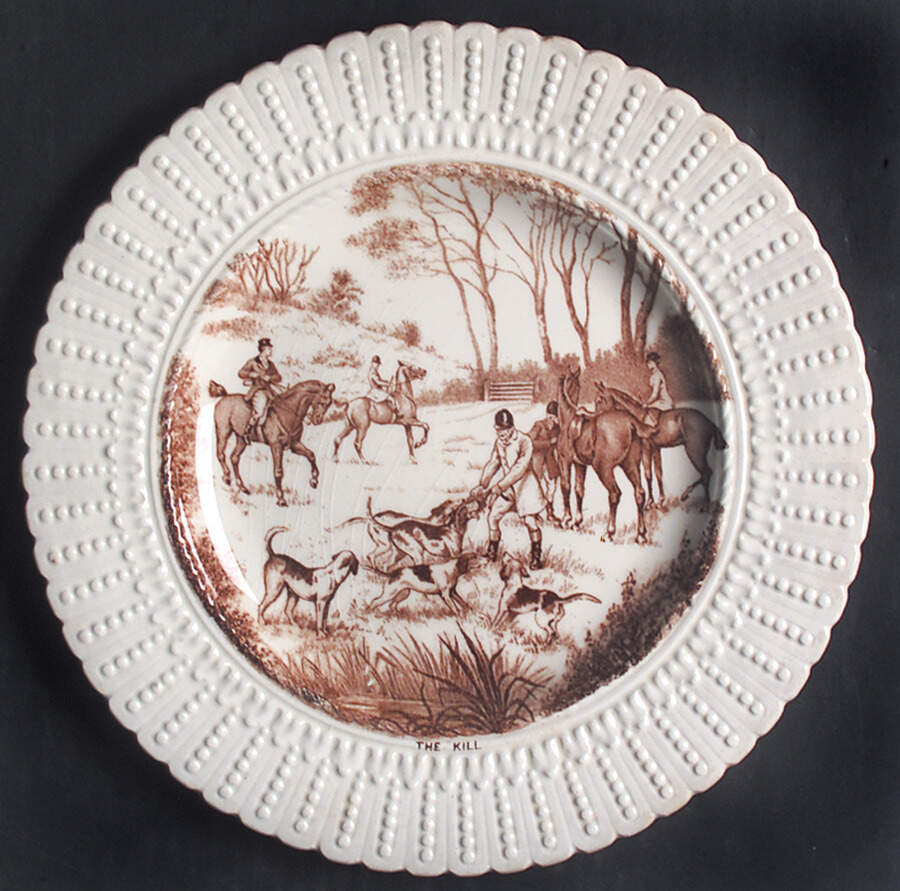 Hunt Brown (Scalloped) Luncheon Plate by Royal Cauldon-1