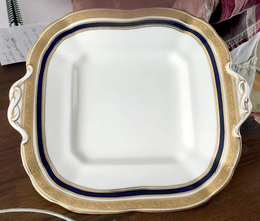 Z6228 Square Cake Plate by Royal Cauldon-1