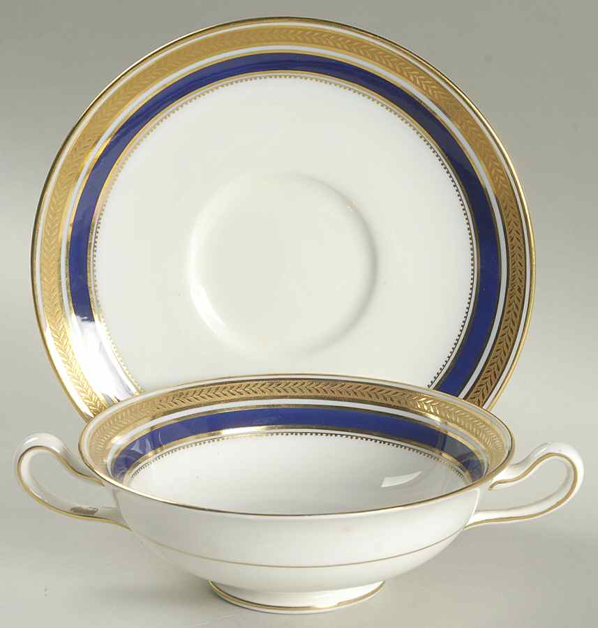4145 Footed Cream Soup Bowl & Saucer Set by Royal Cauldon-1