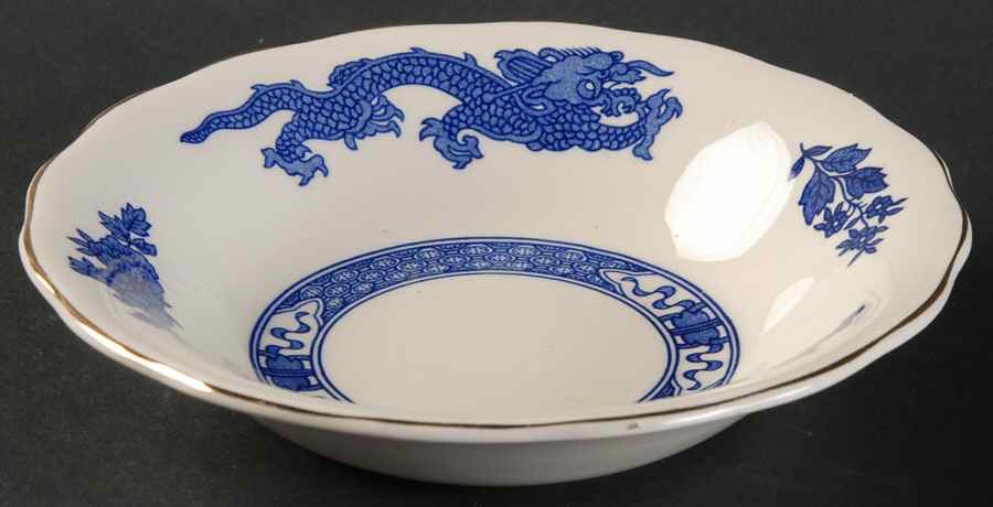 Dragon (Gold Trim) Fruit/Dessert (Sauce) Bowl by Royal Cauldon-1