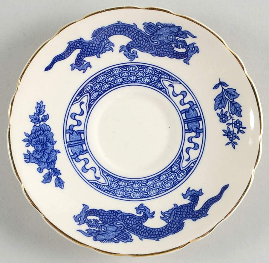 Dragon (Gold Trim) Saucer for Demitasse Cup by Royal Cauldon-1
