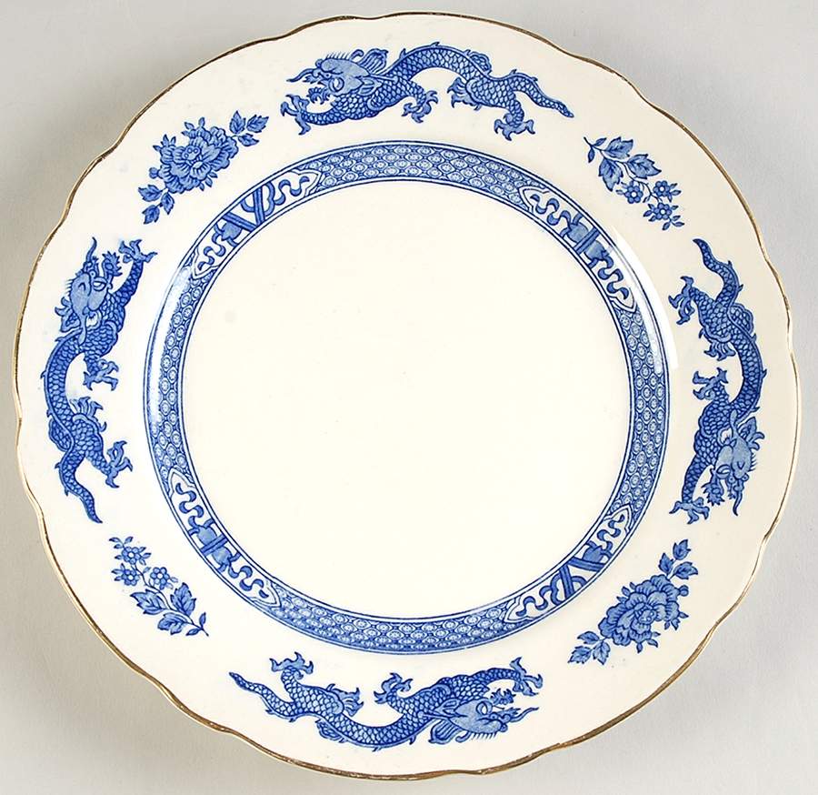 Dragon (Gold Trim) Luncheon Plate by Royal Cauldon-1