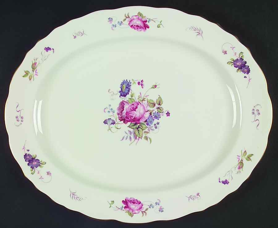 Shrewsbury (Gold Trim) 16" Oval Serving Platter by Royal Cauldon-1