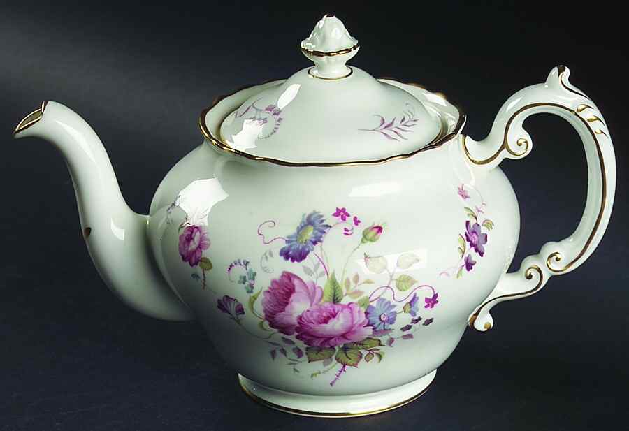 Shrewsbury (Gold Trim) Teapot & Lid by Royal Cauldon-1