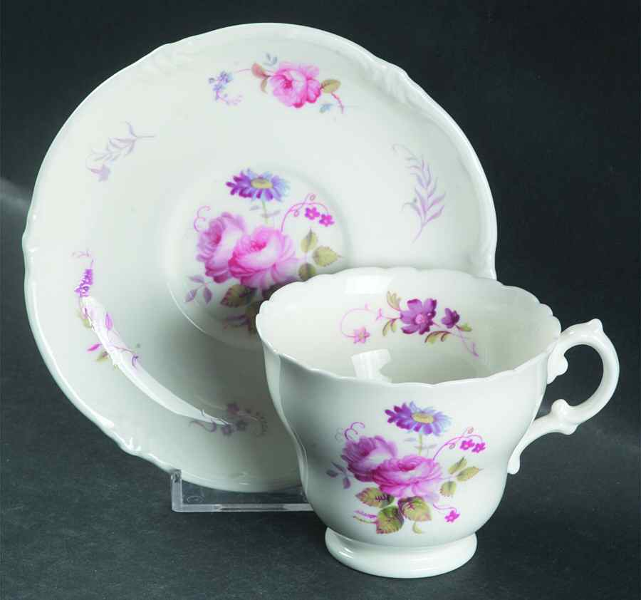 Shrewsbury (No Trim) Footed Cup & Saucer Set by Royal Cauldon-1
