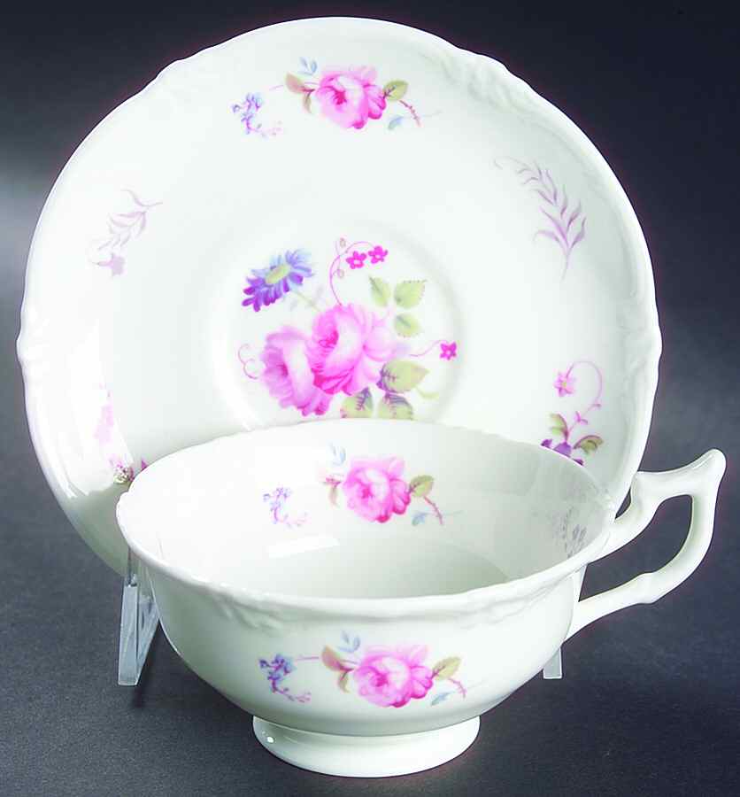 Shrewsbury (No Trim) Footed Cup & Saucer Set by Royal Cauldon-1