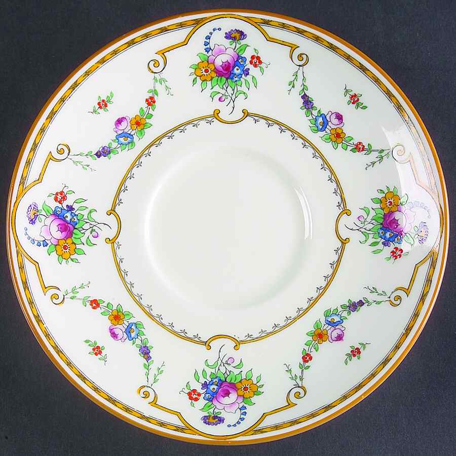Sledmere (White Background) Saucer for Cream Soup Bowl by Royal Cauldon-1