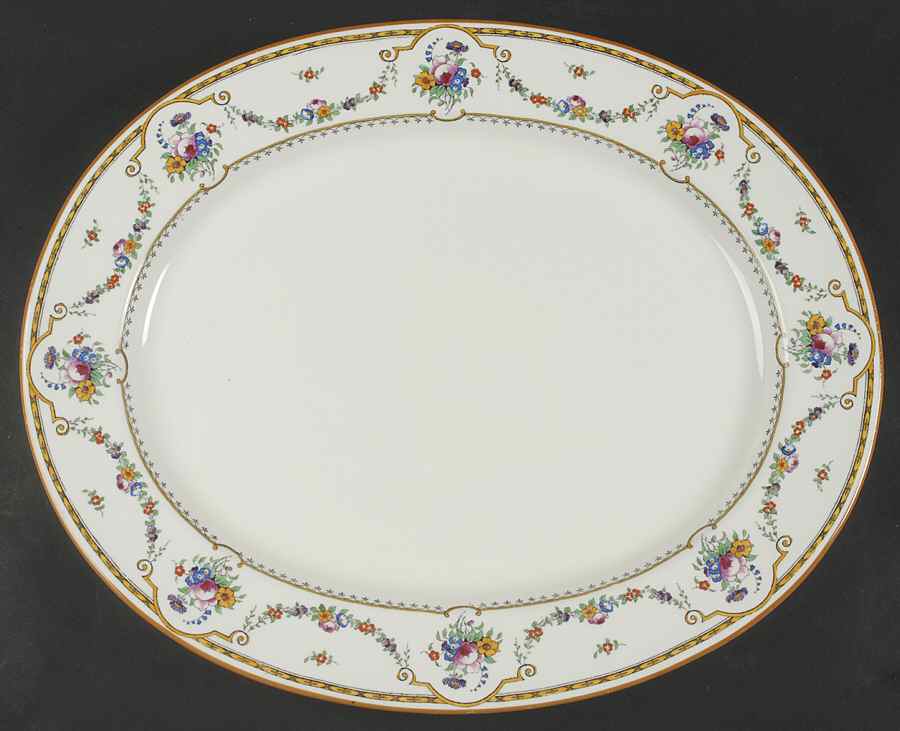 Sledmere (White Background) 16" Oval Serving Platter by Royal Cauldon-1