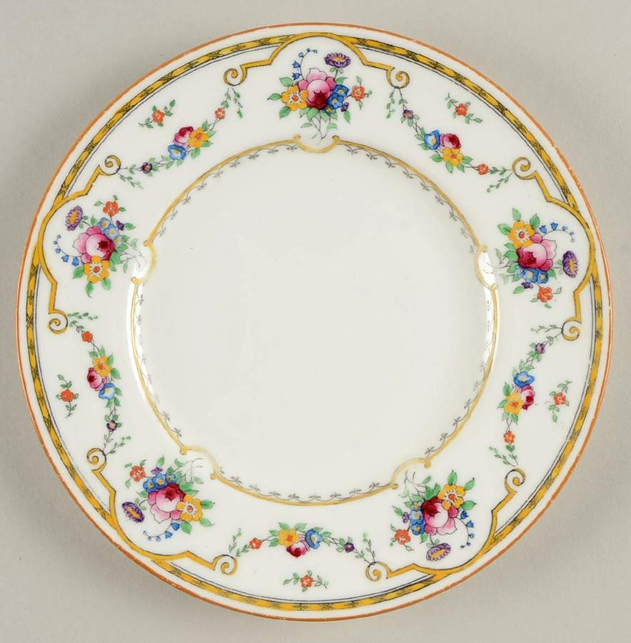 Sledmere (White Background) Bread & Butter Plate by Royal Cauldon-1