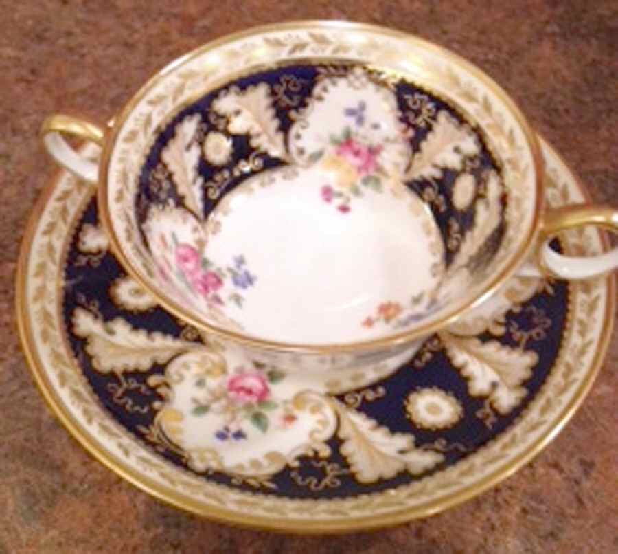 T2477 Footed Bouillon Cup & Saucer by Royal Cauldon-1