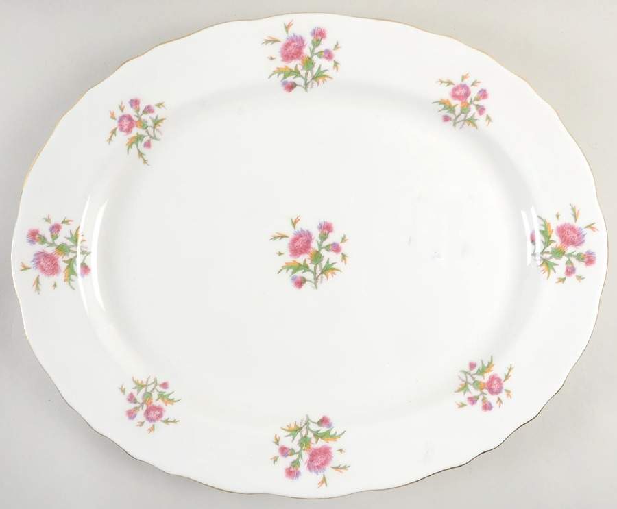 Thistle 17" Oval Serving Platter by Royal Cauldon-1