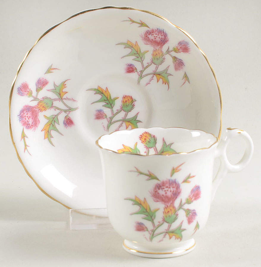 Thistle Footed Demitasse Cup & Saucer Set by Royal Cauldon-1