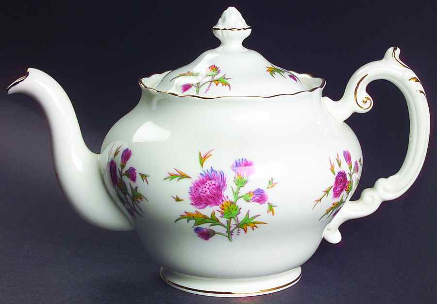 Thistle Teapot & Lid by Royal Cauldon-1
