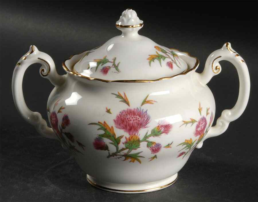Thistle Sugar Bowl & Lid by Royal Cauldon-1